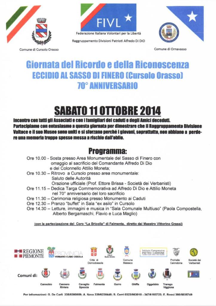 Finero. Giornata del Ricordo e della Riconoscenza