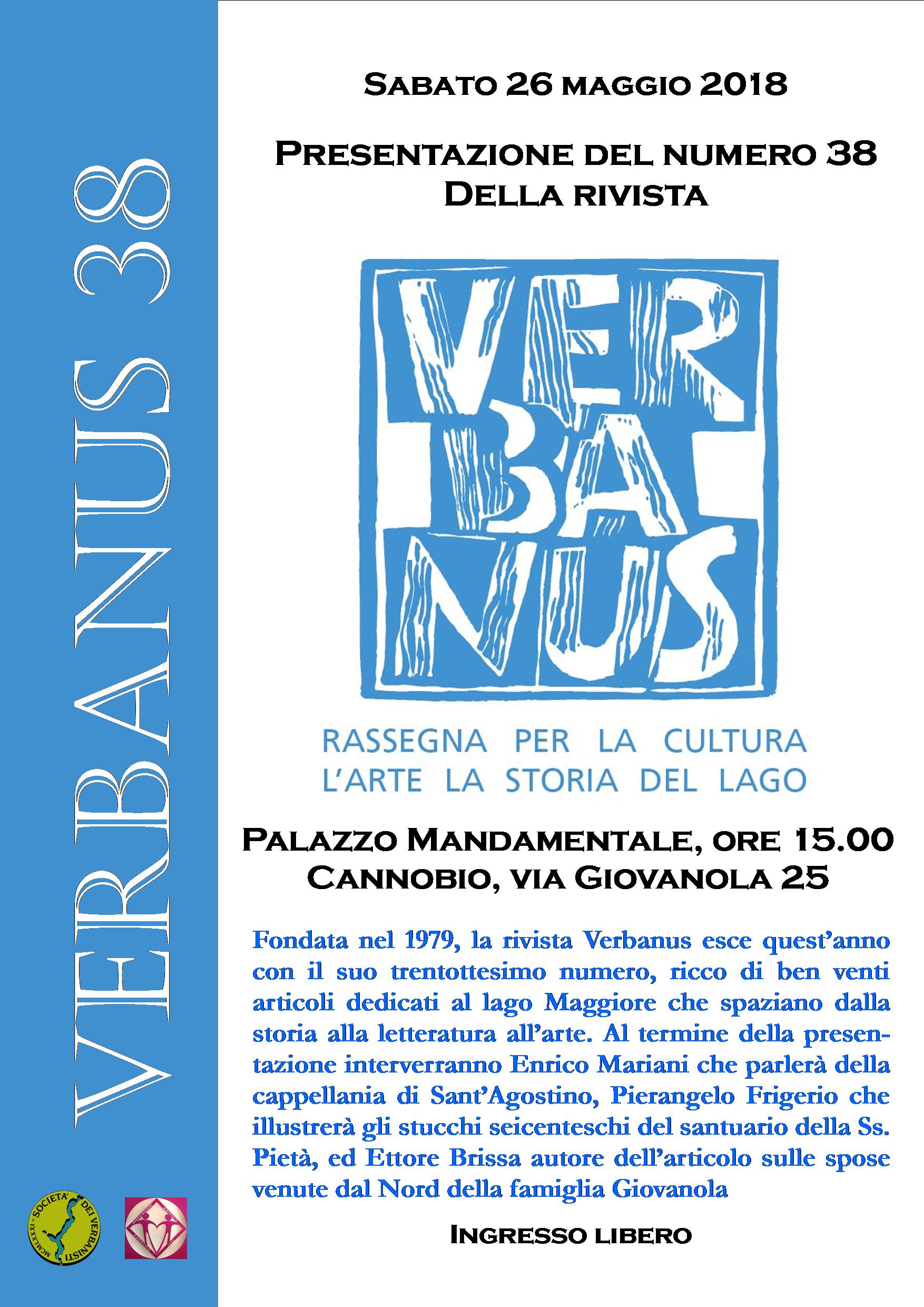 Cannobio. Presentazione Verbanus 38